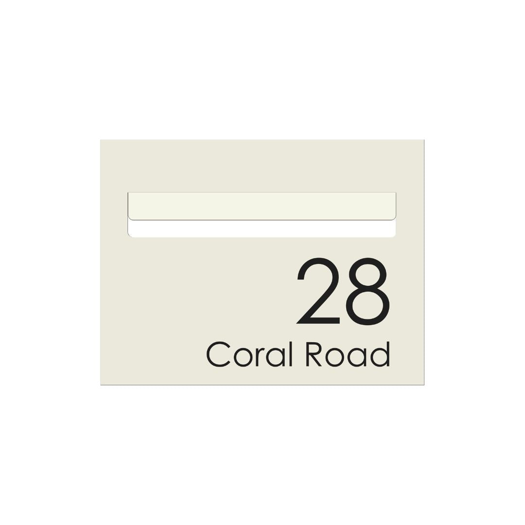 Surfmist Powder-Coated Aluminium Letterbox Faceplate 290 x 220 with 240 Slot