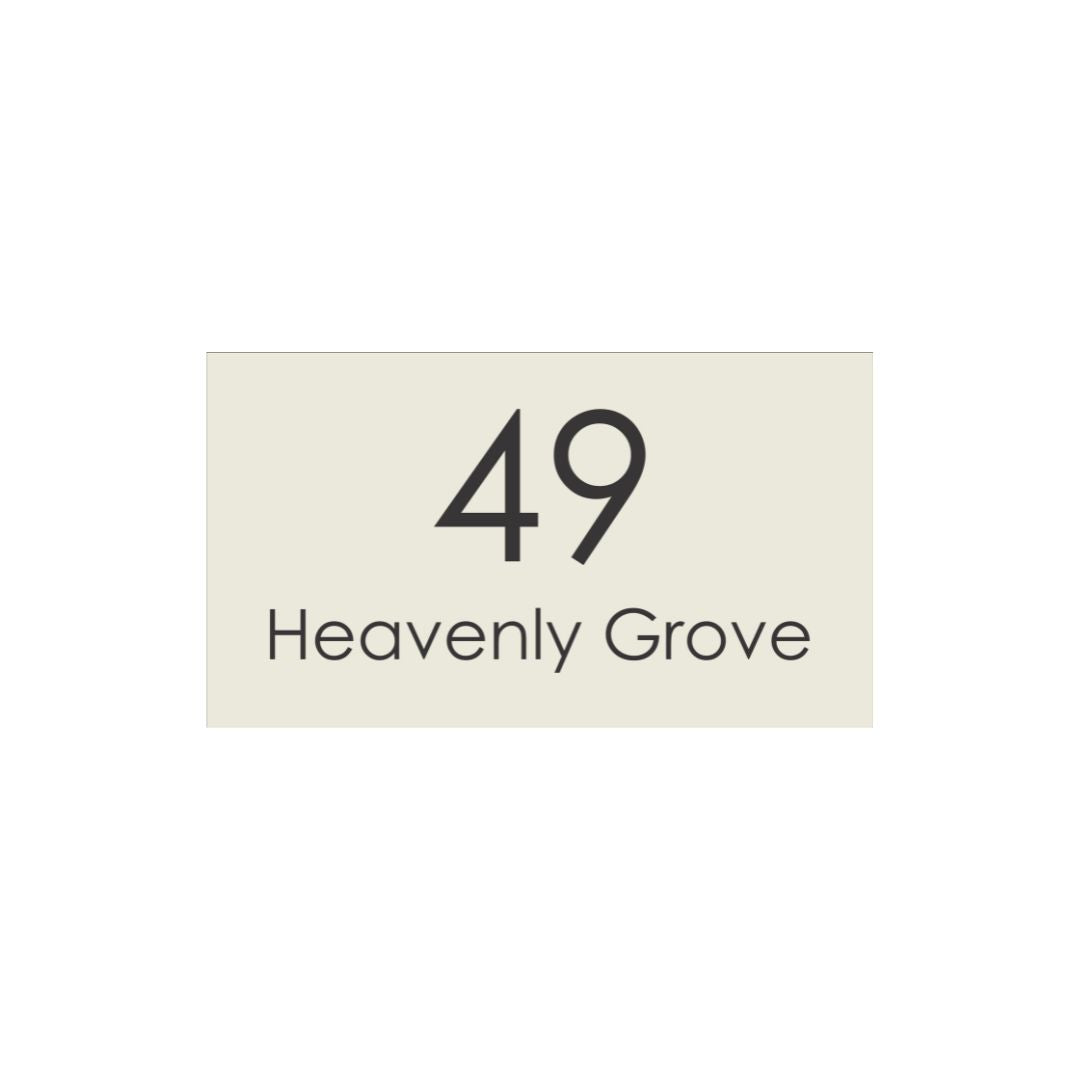 Surfmist Colorbond Steel Address Sign with Vinyl Text 390 x 220mm