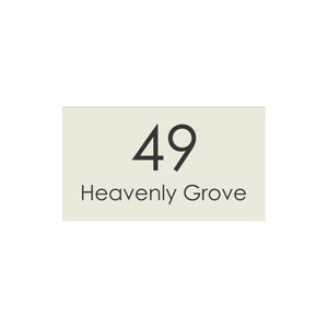 Surfmist Colorbond Steel Address Sign with Vinyl Text 390 x 220