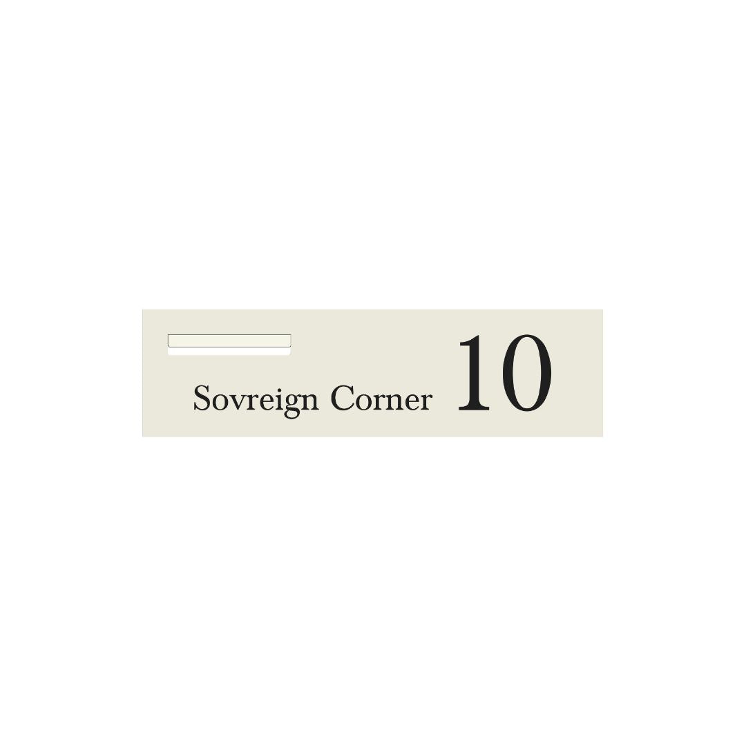 Surfmist Powder-Coated Aluminium Letterbox Faceplate 900 x 250 - 240 Slot LHS
