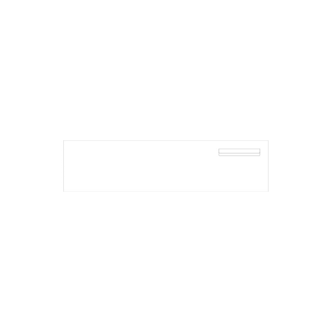White Powder-Coated Aluminium Letterbox Faceplate 1200 x 300 - 240 Slot