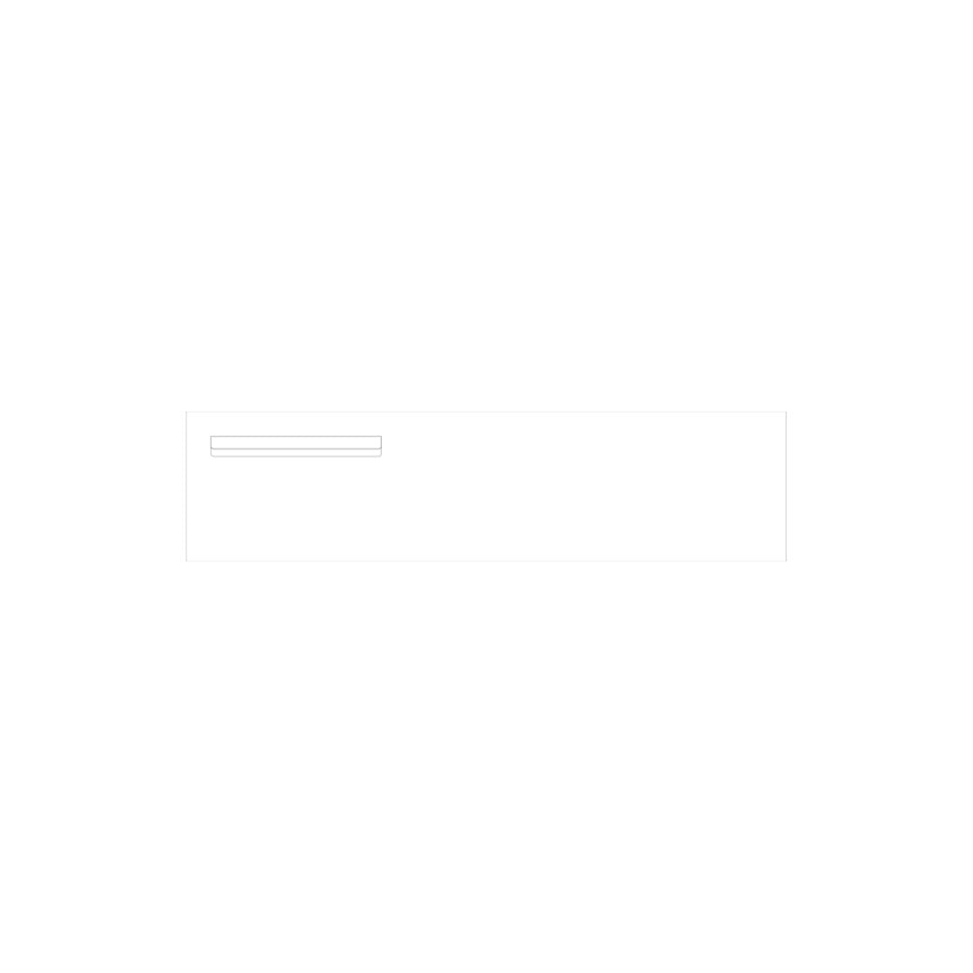 White Powder-Coated Aluminium Letterbox Faceplate 1200 x 300 - 340 Slot LHS