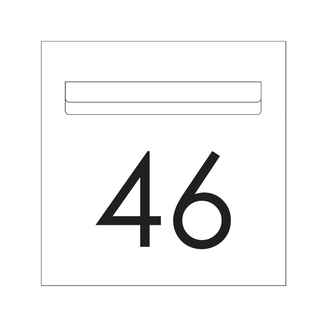 White Powder-Coated Aluminium Letterbox Faceplate 300 x 300 with 240 Slot