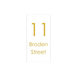 White Traffolyte Address Sign with Vinyl Text 300 x 600