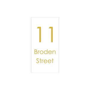 White Traffolyte Address Sign with Vinyl Text 300 x 600