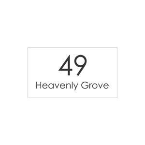 White Traffolyte Address Sign with Black Engraved Text 390 x 220