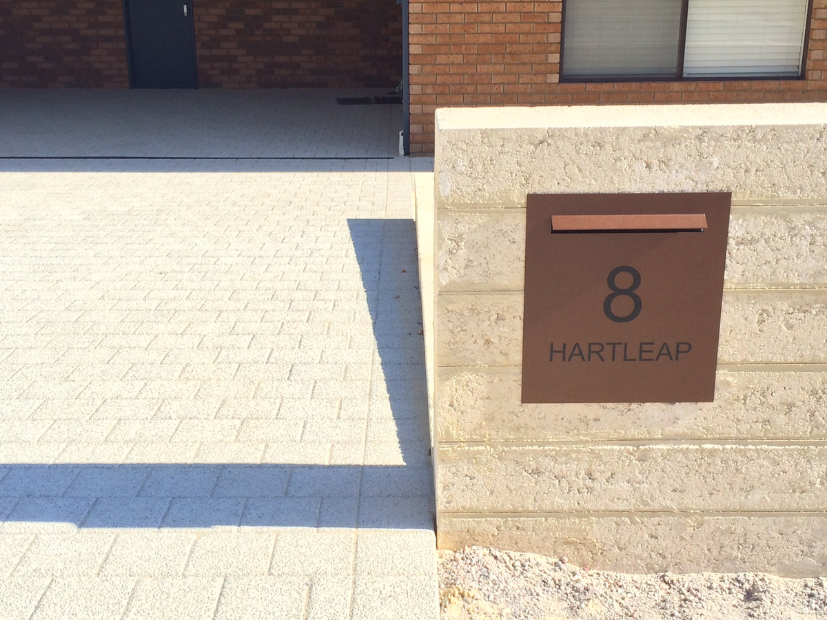 Corten Powder-Coated Aluminium Letterbox Faceplate 390 x 430mm - 340 Slot