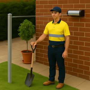 Retracting Clothesline Wall-to-Post Installation