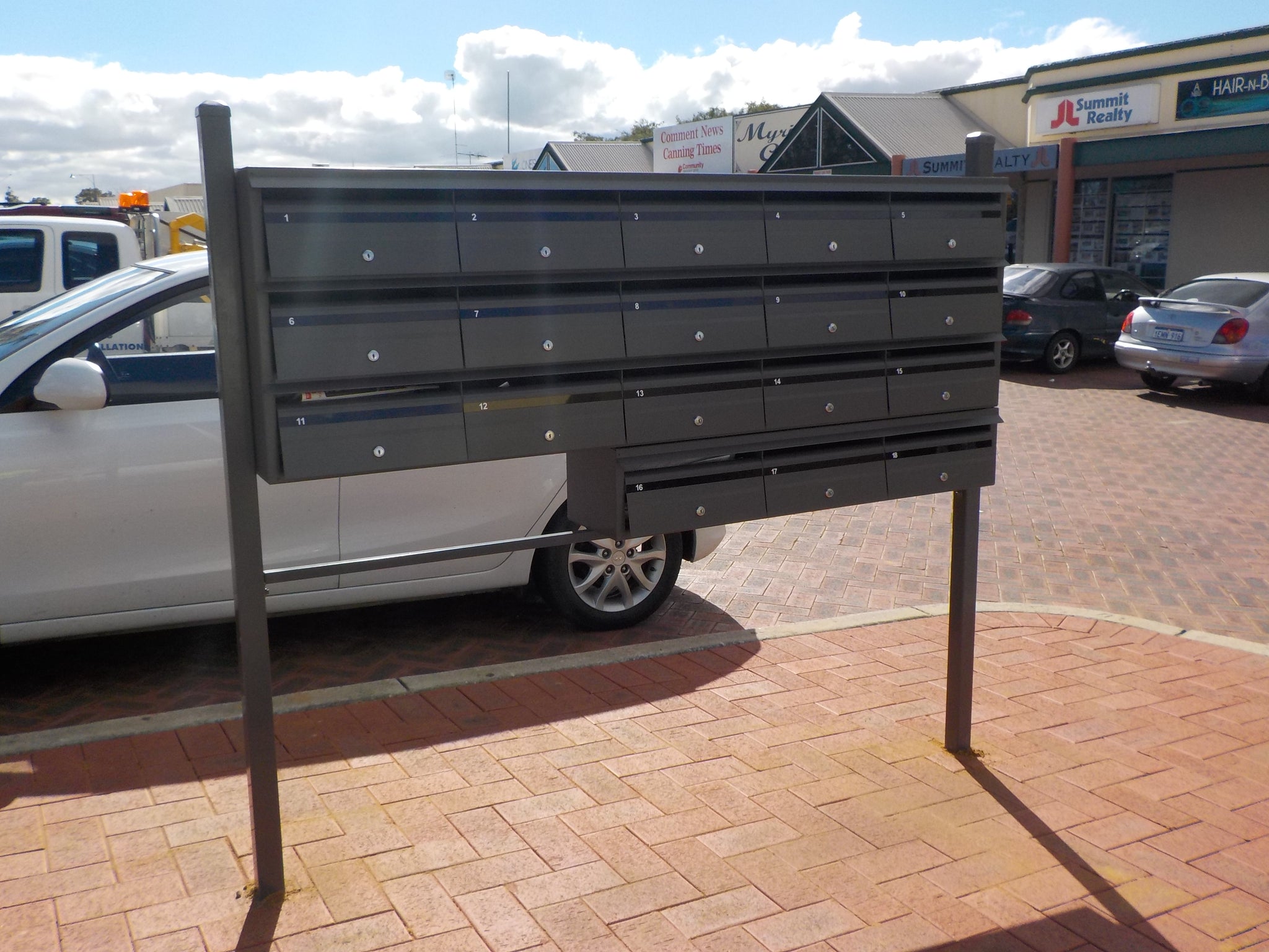 Front-opening + Post-mounted-Aussie Clotheslines & Letterboxes