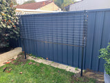 City Living 3000 x 900 Folding Frame Clothesline Basalt groundmounted next to fence-Aussie Clotheslines & Letterboxes