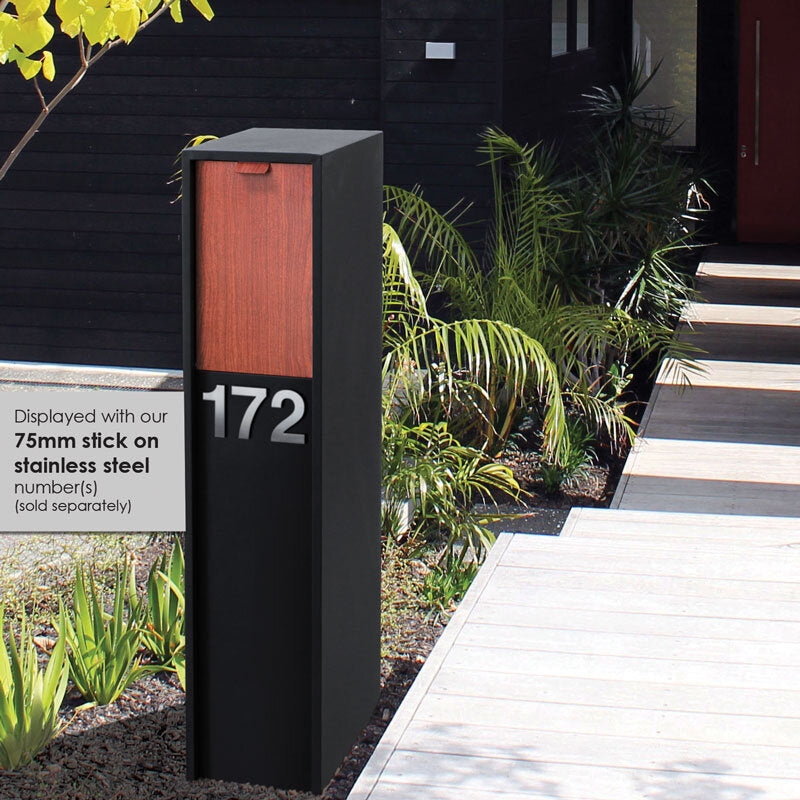 Stick on Bold Numbers – 75mm Stainless Steel