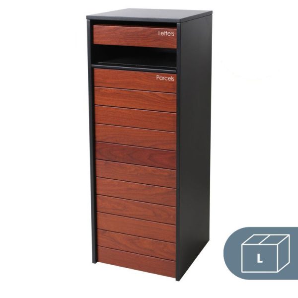 Charcoal & Merbau Hamilton Parcel & Mail Pillar 
