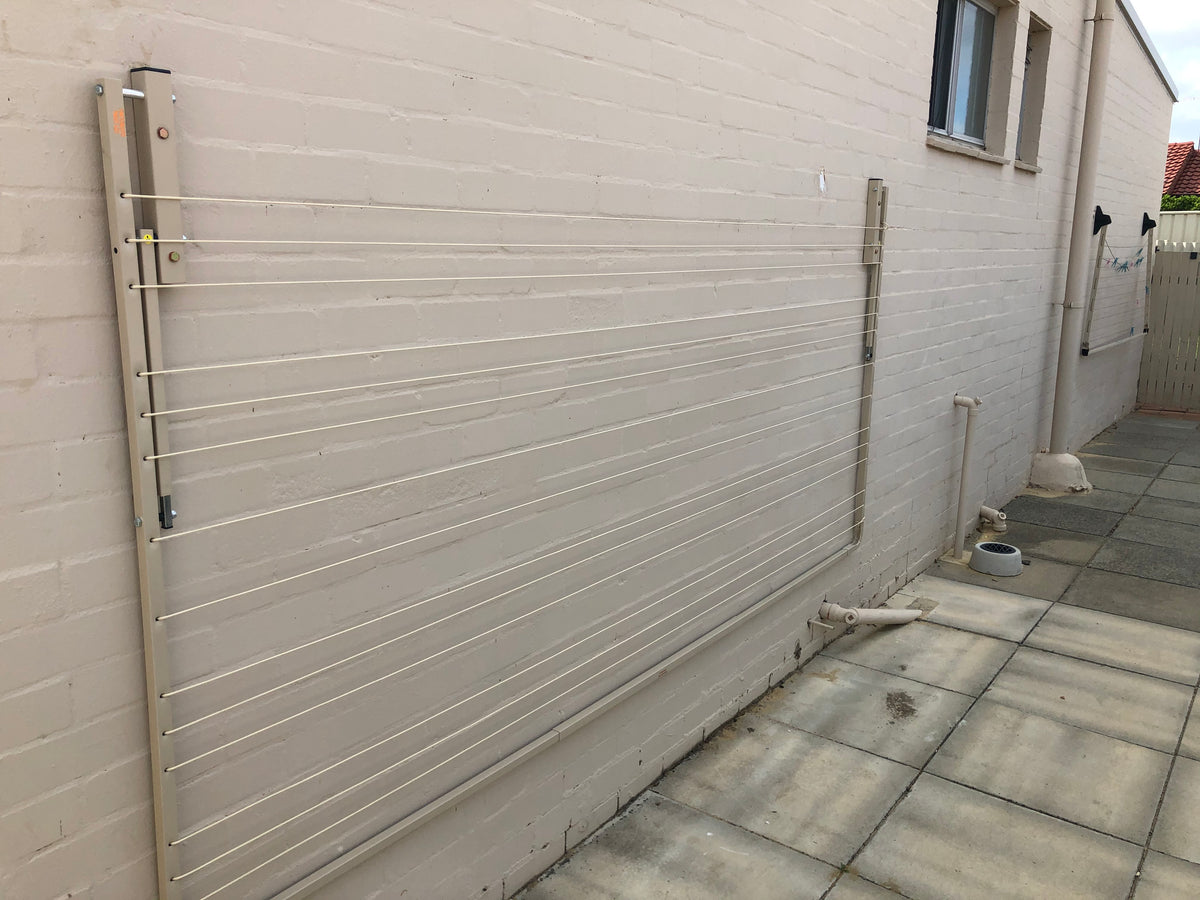 City Living Wideline 3000 x 1200 Wall Mount closed-Aussie Clotheslines & Letterboxes