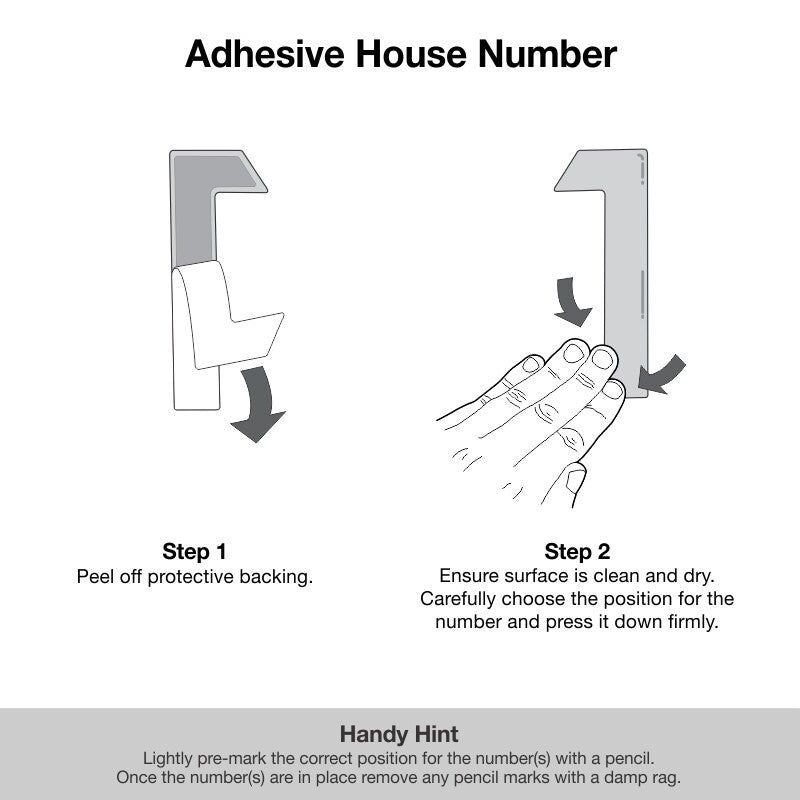 Stick on Bold Numbers – 75mm Stainless Steel