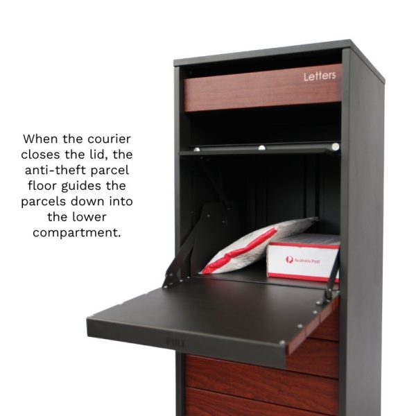 Hamilton Parcel & Mail Pillar with open lid