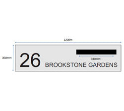 Letterbox Plate 1200 x 300 Face Plate diagram-Aussie Clotheslines & Letterboxes