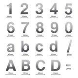 Stick on Bold Numbers – 75mm Stainless Steel